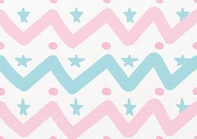 Wallpaper and gift wrapping paper in wave and star pattern seamless style on white background. vector