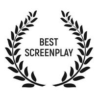 Best screenplay award icon, simple style vector