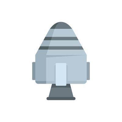 Space rocket capsule icon, flat style