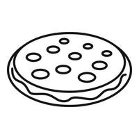 Cookie icon, outline style vector