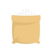 Open rice sack icon, flat style vector