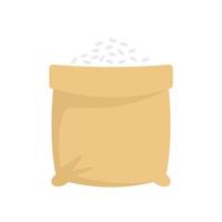 Open rice sack icon, flat style vector