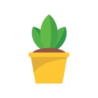 Pot plant icon, flat style vector