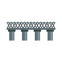 icono de puente de ferrocarril antiguo, estilo plano vector