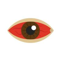 icono de virus zika de ojos rojos, estilo plano vector