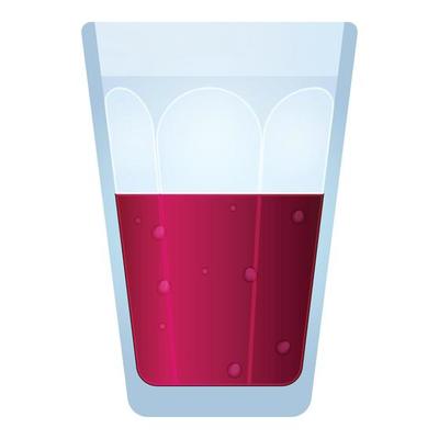 Glass of smoothie icon, cartoon style