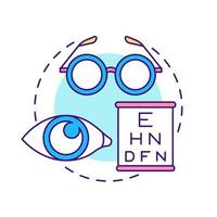 Vision examination concept icon for light theme. Professional ophthalmologist consultation. Eyesight problems treatment abstract idea thin line illustration. Isolated outline drawing vector