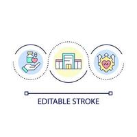 Safe and effective traditional medicine loop concept icon. Conventional healthcare abstract idea thin line illustration. Health improvement. Isolated outline drawing. Editable stroke. vector