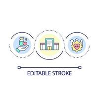 Safe and effective traditional medicine loop concept icon. Conventional healthcare abstract idea thin line illustration. Health improvement. Isolated outline drawing. Editable stroke. vector