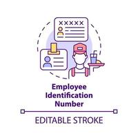 Employee identification number concept icon. Restaurant business license abstract idea thin line illustration. Isolated outline drawing. Editable stroke. vector