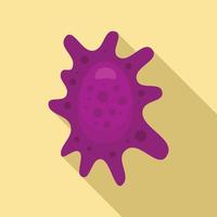 Bacterium icon, flat style vector