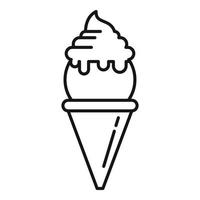 icono de helado de vainilla, estilo de esquema vector