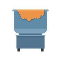 Dough factory cauldron icon, flat style vector