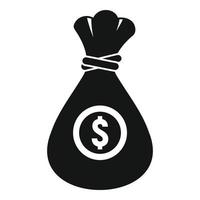 Money bag icon, simple style vector