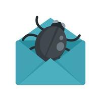 Mail bug icon, flat style vector