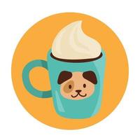 coffee mug with doggy vector