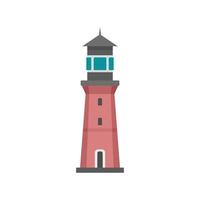 Lighthouse building icon, flat style vector