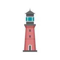 Lighthouse building icon, flat style vector