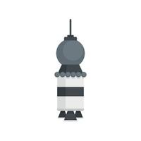 Artificial satellite spaceship icon, flat style vector