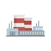 Power refinery plant icon, flat style vector