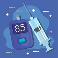 glucometer with syringe drug vector