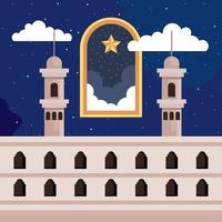 muslim culture mosque with star vector