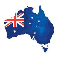 bandera australiana en el mapa vector