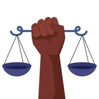 hand lifting justice balance vector