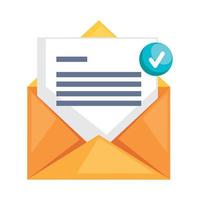 envelope email with check symbol vector