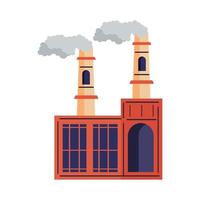 red industrial factory building vector