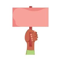 protester hand with banner vector