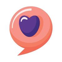 speech bubble with heart vector