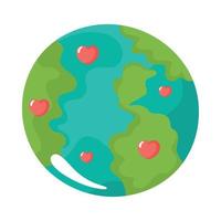 planet earth with hearts vector