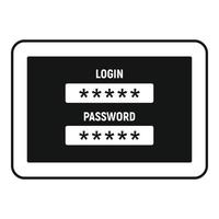 Web bank login icon, simple style vector