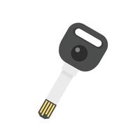 icono de llave de bloqueo digital usb, estilo plano vector