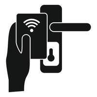 Control smart door lock icon, simple style vector