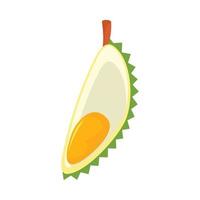 icono de durian de corte de cubierta, estilo plano vector