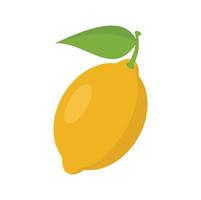 Lemon fruit icon, flat style vector