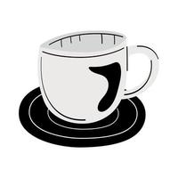 coffee cup in dish vector