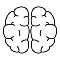 Human brain icon, outline style vector