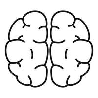 Human brain icon, outline style vector