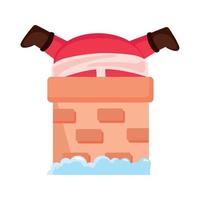 santa claus inside chimney vector