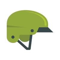 icono de casco de bicicleta de montaña, estilo plano vector