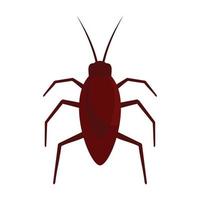 icono de error de cucaracha, estilo plano vector