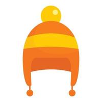 Boy winter hat icon, flat style vector