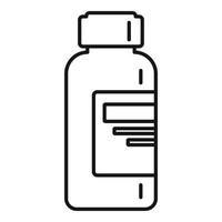 Syringe liquid bottle icon, outline style vector