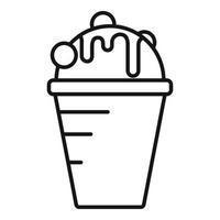 Cold ice cream icon, outline style vector