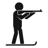 icono de tiro de biatlón, estilo simple vector