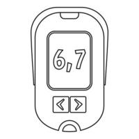 Glucometer icon, outline style vector