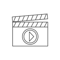 Clapboard icon in outline style vector